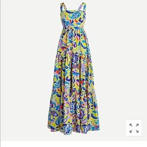 J.Crew Tiered taffeta maxi dress in curly floral
